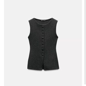 Zara Charcoal Sweater Vest